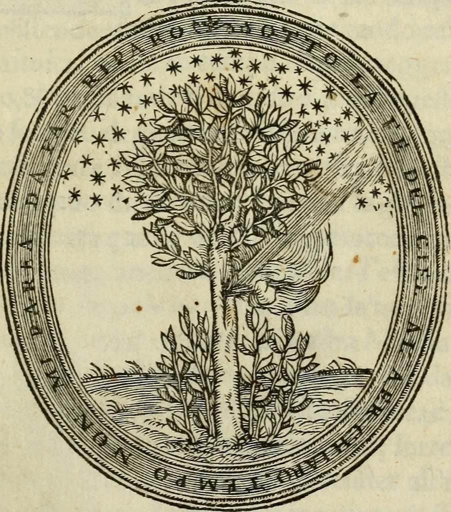 An illustration from Tre libri della sostanza et forma del mondo, 1545, leaf 4