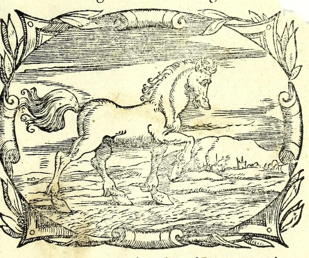 An illustration from Tre orationi di Rvzzante, recitate in lingva rvstica alli illvstris. signori cardinali Cornari & Pisani : con vno ragionamento & vno sprolico, insieme con vna lettera scritta allo Aluarotto per lo istezzo Ruzante : tutte opere ingeniose, argute, & di marauiglioso piacere, non piu stampate, 1555, leaf 3
