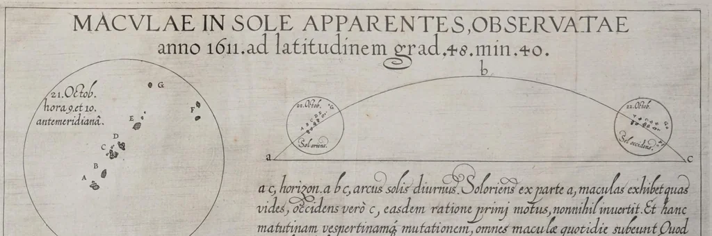 An illustration from Tres epistolae de macvlis solaribvs : scriptae ad Marcvm Velservm ... Cum obseruationum iconismis, 1612, leaf 19