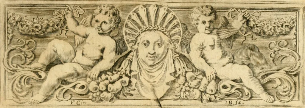 An illustration from Tresor de recherches et antiquitez gavloises et Françoises, reduites en ordre alphabetique : et enrichies de beaucoup d'origines, epitaphes, & autres choses rares & curieuses, comme aussi de beaucoup de mots de la langue thyoise ou theuthfranque, 1655, leaf 6