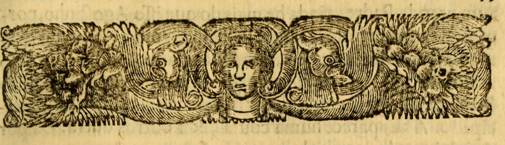 An illustration from Tres sermoens panegyricos com o mesmo thema, do grande, & mais que grande patriarcha S. Agostinho, sempre Aureo, porque sempre Aurelio; sempre Augusto, porque sempre Agostinho ..., 1700, leaf 59
