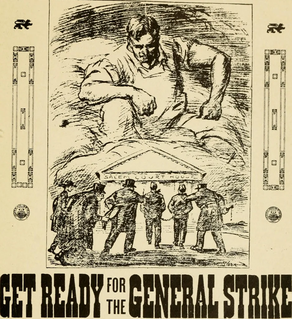 An illustration from The trial of a new society, being a review of the celebrated Ettor-Giovannitti-Caruso case, beginning with the Lawrence textile strike that caused it and including the general strike that grew out of it, 1913, leaf 144