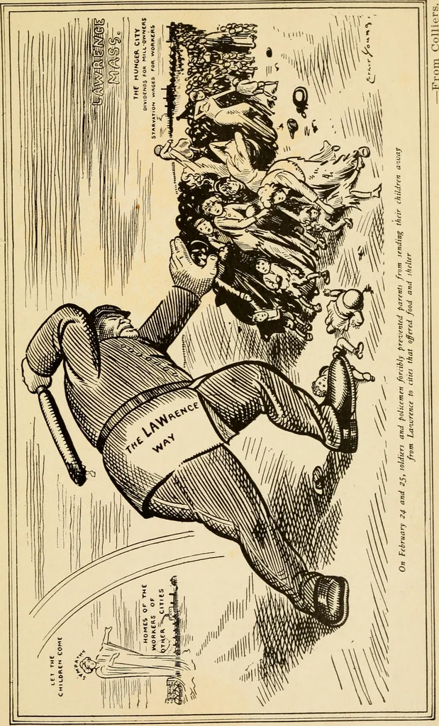 An illustration from The trial of a new society, being a review of the celebrated Ettor-Giovannitti-Caruso case, beginning with the Lawrence textile strike that caused it and including the general strike that grew out of it, 1913, leaf 6