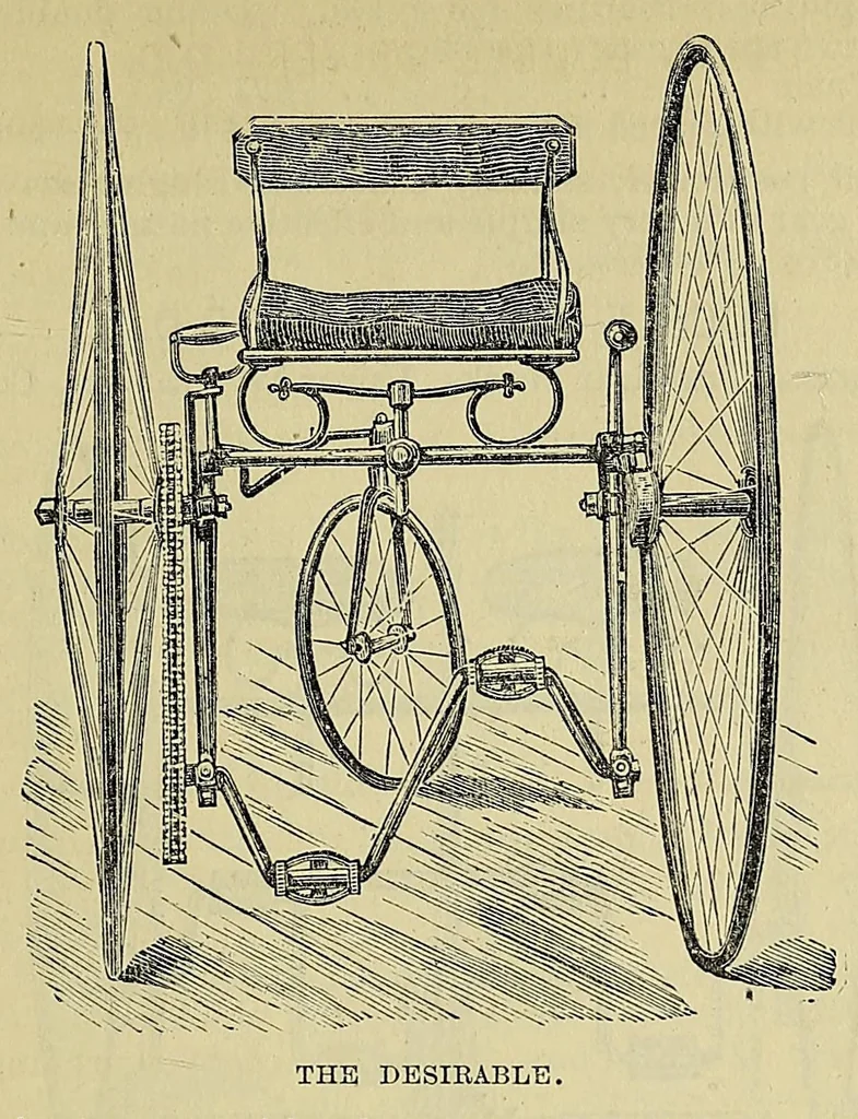 An illustration from The tricyclists' indispensable annual and handbook; a guide to the pastime, and complete cyclopaedia on the subject, 1883, leaf 181
