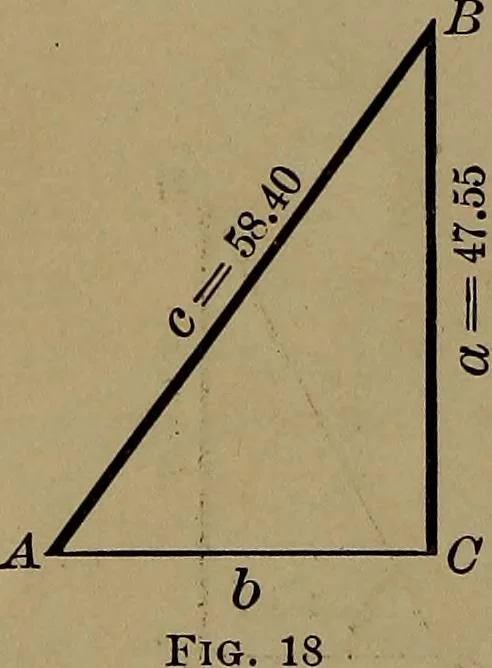 An illustration from Trigonometry, surveying and navigation, 1903, leaf 15