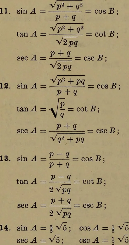 An illustration from Trigonometry, surveying and navigation, 1903, leaf 411