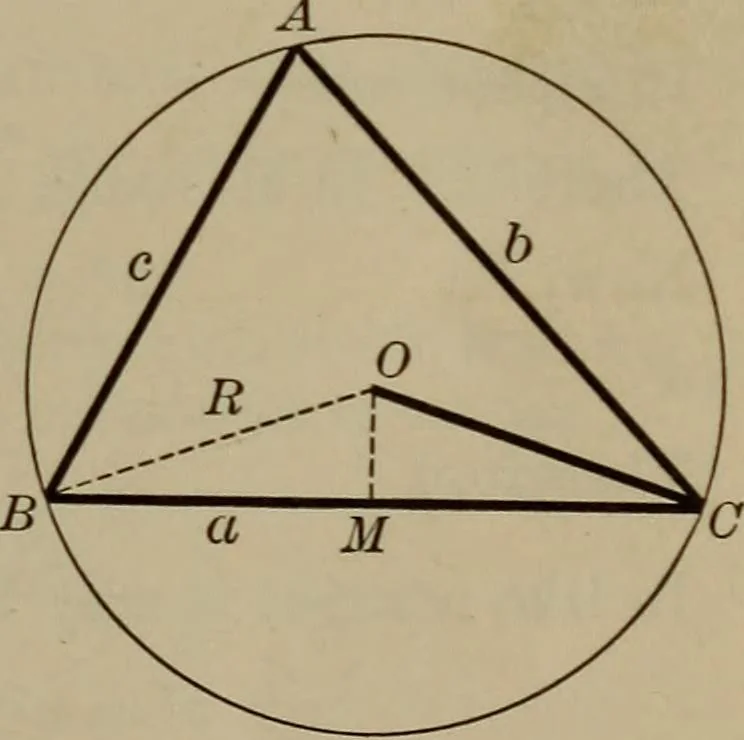 An illustration from Trigonometry, surveying and navigation, 1903, leaf 54