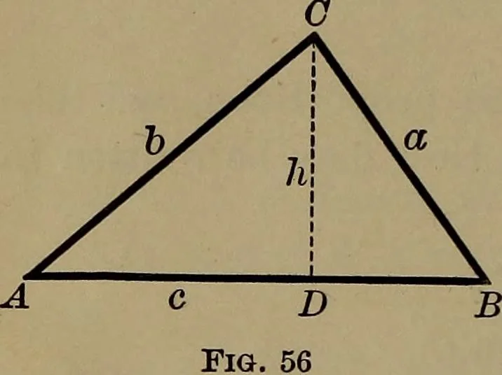 An illustration from Trigonometry, surveying and navigation, 1903, leaf 55
