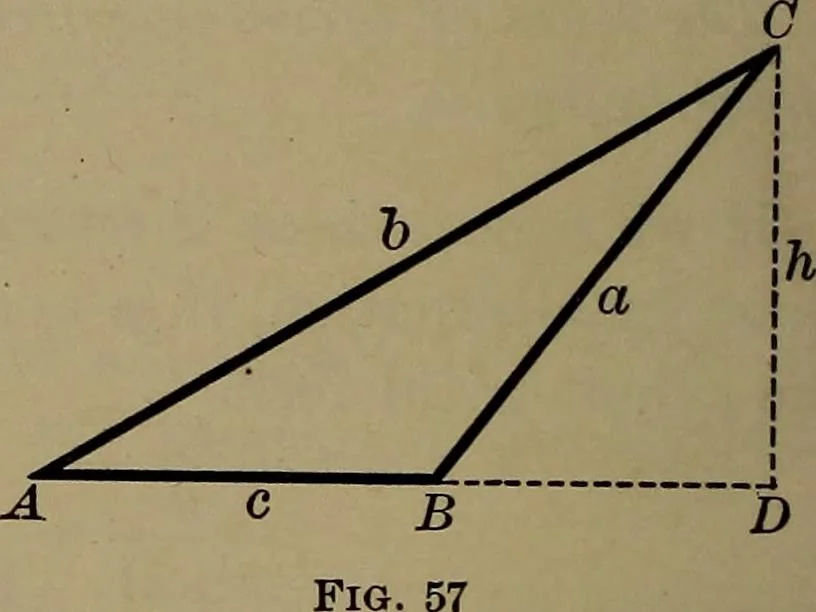 An illustration from Trigonometry, surveying and navigation, 1903, leaf 55