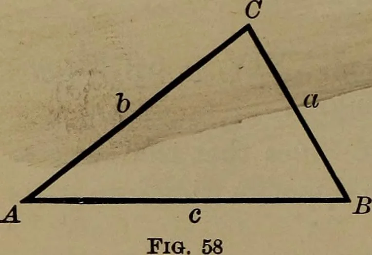 An illustration from Trigonometry, surveying and navigation, 1903, leaf 57