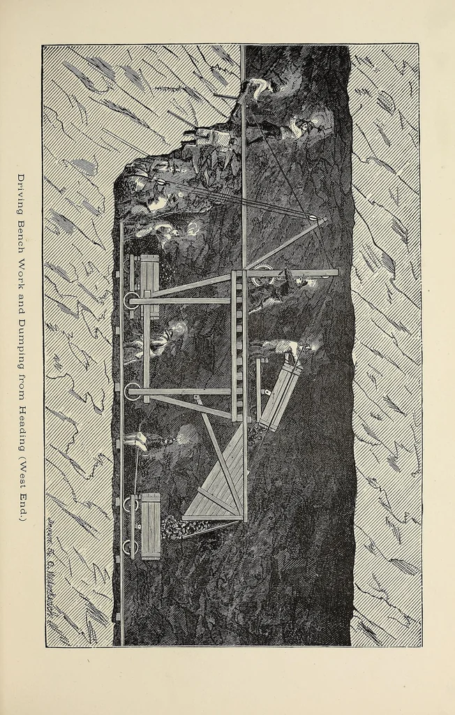 An illustration from Tri-nitro-glycerin : as applied in the Hoosac Tunnel, submarine blasting, etc. .., 1872, leaf 133