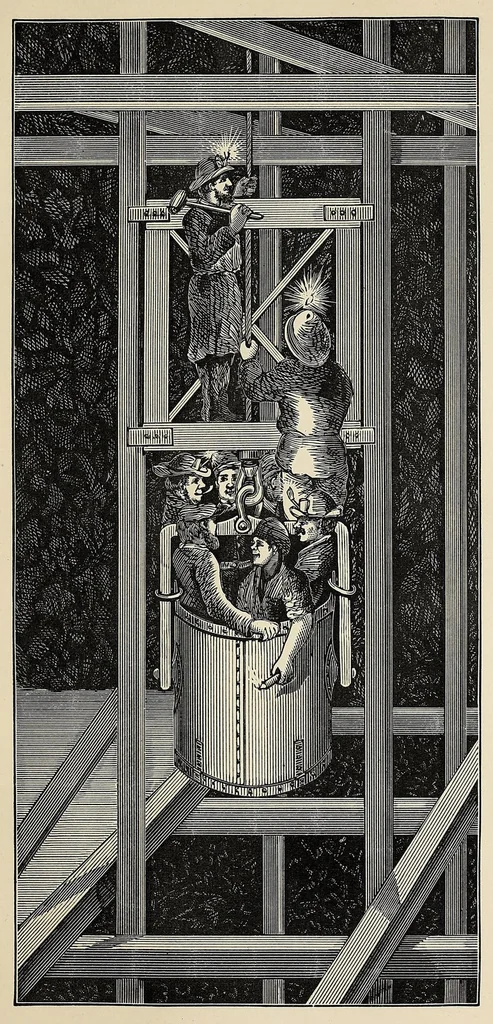 An illustration from Tri-nitro-glycerin : as applied in the Hoosac Tunnel, submarine blasting, etc. .., 1872, leaf 91