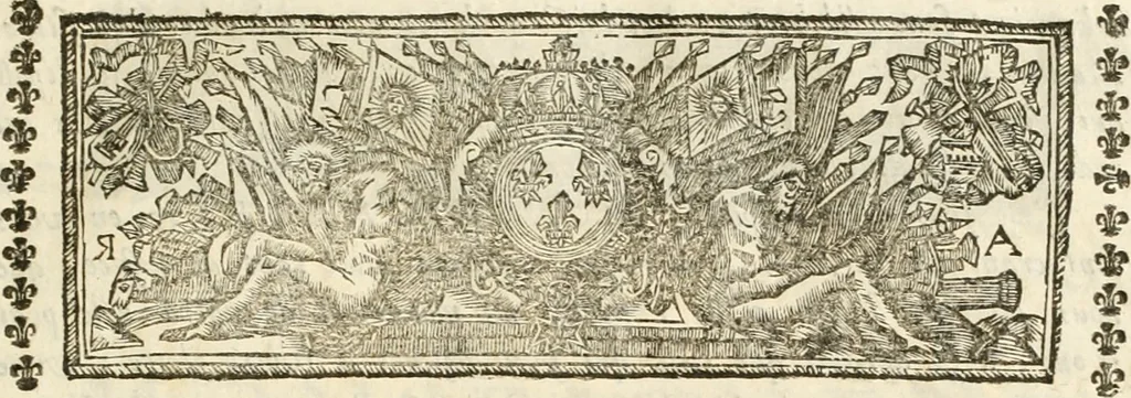 An illustration from Discours sur les arcs triomphaux dressés en la ville d'Aix, : a l'heureuse arrivée de Monseigneur le duc de Bourgogne, & de Monseigneur le duc de Berry, 1701, leaf 6