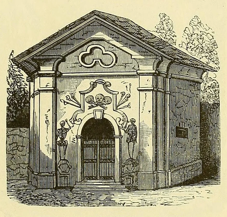 An illustration from Trionfo e danza della morte; o, Danza macabra a Clusone; Dogma della morte a Pisogne nella provincia di Bergamo, 1859, leaf 55