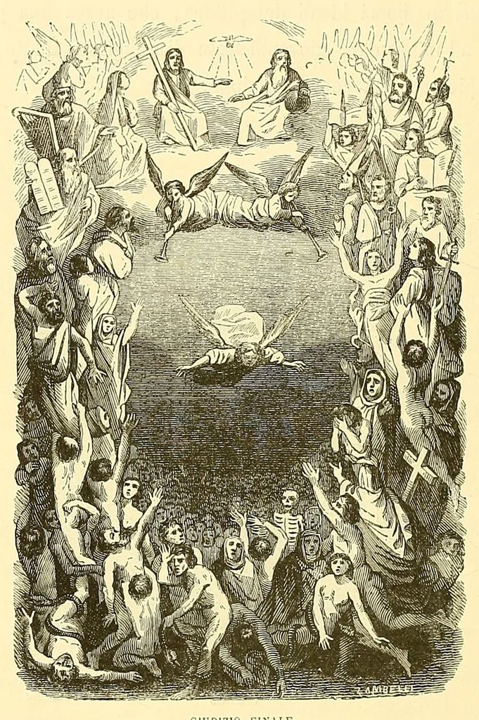 An illustration from Trionfo e danza della morte; o, Danza macabra a Clusone; Dogma della morte a Pisogne nella provincia di Bergamo, 1859, leaf 56