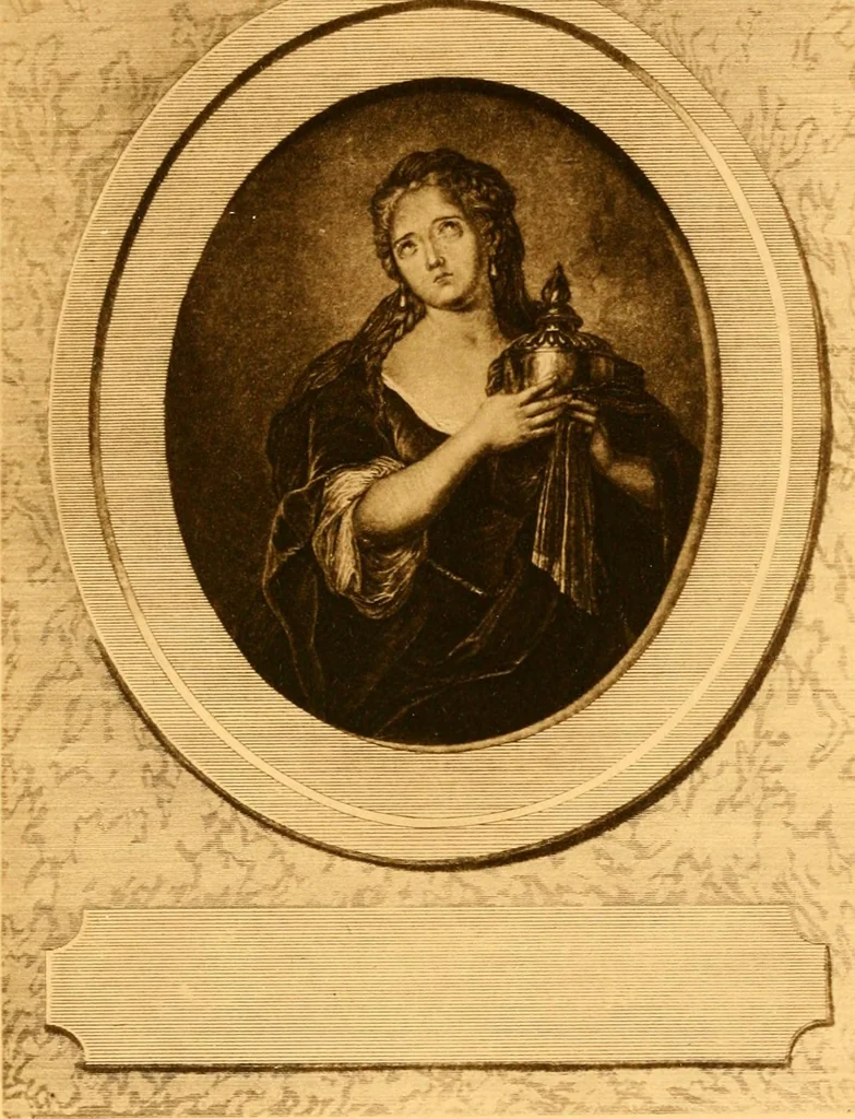 An illustration from A trio of eighteenth century French engravers of portraits in miniature. Ficquet, Savart, Grateloup, 1899, leaf 114