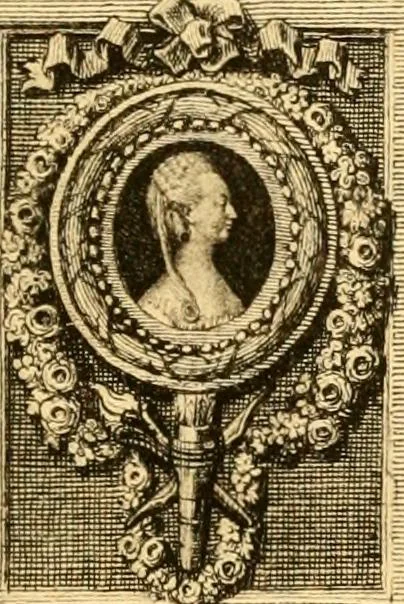 An illustration from A trio of eighteenth century French engravers of portraits in miniature. Ficquet, Savart, Grateloup, 1899, leaf 76