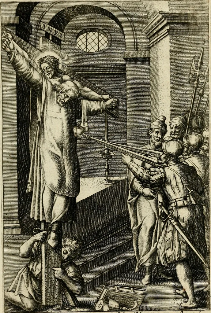 An illustration from Trivmphus Iesu Christi crucifixi, 1608, leaf 156