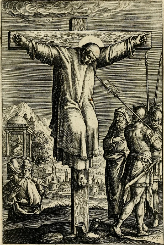 An illustration from Trivmphus Iesu Christi crucifixi, 1608, leaf 68