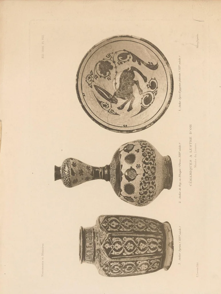 An illustration from Trois faïences orientales lustrées au Musée du Louvre .., 1906, leaf 13