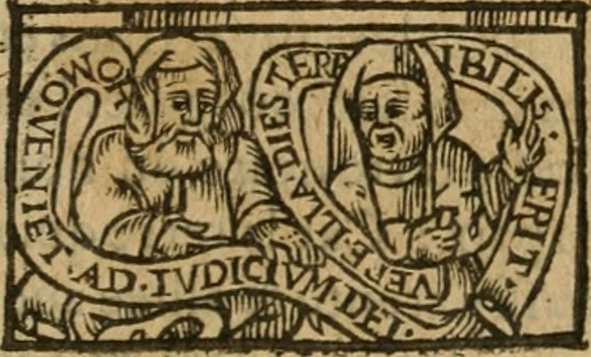 An illustration from Trois traitez de la philosophie natvrelle, non encore imprimez : scavoir, Le secret livre dv tres-ancien philosophe Artephivs, traitant de l'art occulte & transmutation metallique, latin françois : plvs, Les figvres hierogliphiqves de Nicolas Flamel, ainsi qu'il les a mises en la quatriesme arche qu'il a bastie au Cimetiere des innocens à Paris, entrant par la grande porte de la ruë S. Denys, & prenant la main droite, auec l'explication d'icelles par iceluy Flamel : ensemble, Le vray liure du docte Synesivs abbé grec, tiré de la bibliotheque de l'empereur sur le mesme subiect, 1612, leaf 74