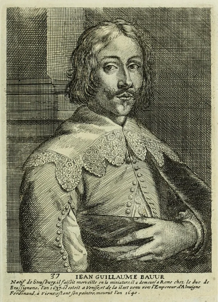 An illustration from The true effigies of the most eminent painters, and other famous artists that have flourished in Europe. Curiously engraven on copper-plates. Together with an account of the time when they lived, the most remarkable passages of their lives, and most considerable works. Very useful for all such gentlemen as are lovers of art and ingenuity, 1694, leaf 105