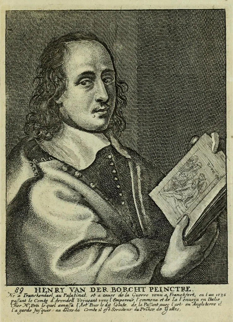 An illustration from The true effigies of the most eminent painters, and other famous artists that have flourished in Europe. Curiously engraven on copper-plates. Together with an account of the time when they lived, the most remarkable passages of their lives, and most considerable works. Very useful for all such gentlemen as are lovers of art and ingenuity, 1694, leaf 205