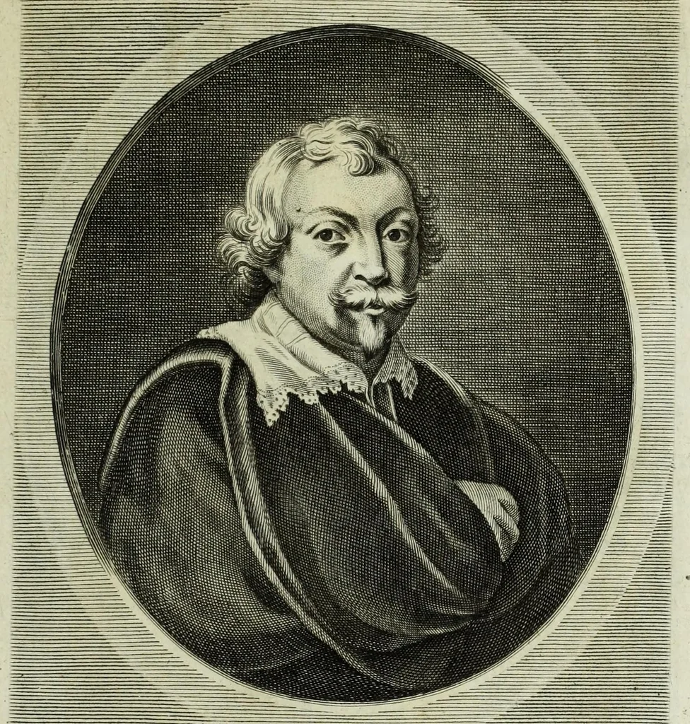 An illustration from The true effigies of the most eminent painters, and other famous artists that have flourished in Europe. Curiously engraven on copper-plates. Together with an account of the time when they lived, the most remarkable passages of their lives, and most considerable works. Very useful for all such gentlemen as are lovers of art and ingenuity, 1694, leaf 217