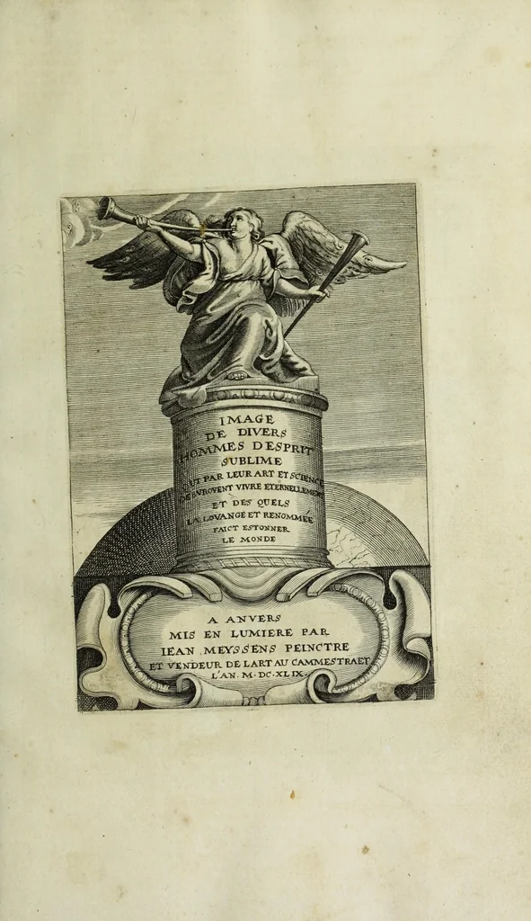 An illustration from The true effigies of the most eminent painters, and other famous artists that have flourished in Europe. Curiously engraven on copper-plates. Together with an account of the time when they lived, the most remarkable passages of their lives, and most considerable works. Very useful for all such gentlemen as are lovers of art and ingenuity, 1694, leaf 27