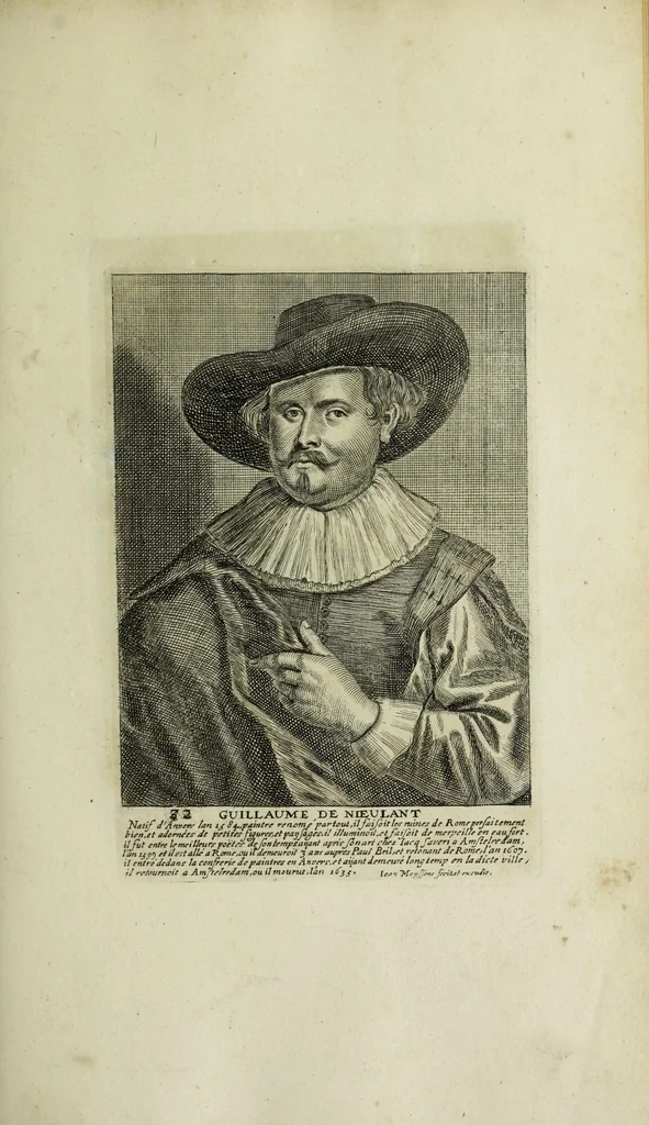 An illustration from The true effigies of the most eminent painters, and other famous artists that have flourished in Europe. Curiously engraven on copper-plates. Together with an account of the time when they lived, the most remarkable passages of their lives, and most considerable works. Very useful for all such gentlemen as are lovers of art and ingenuity, 1694, leaf 95