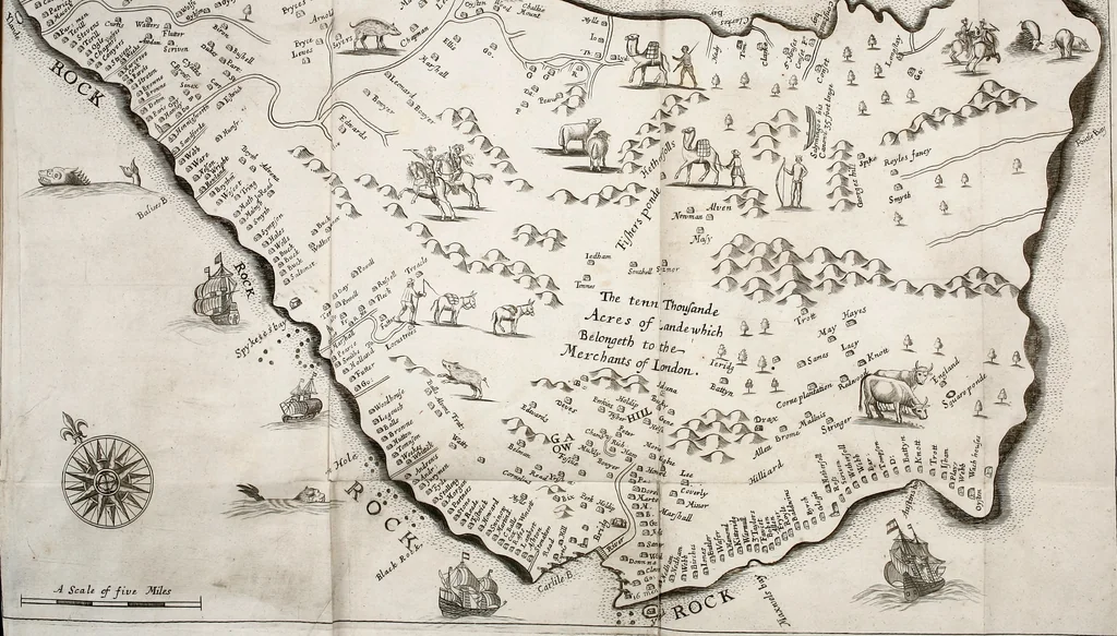 An illustration from A true & exact history of the island of Barbadoes : illustrated with a map of the island, as also the principal trees and plants there, set forth in their due proportions and shapes, drawn out by their several and respective scales : together with the ingenio that makes the sugar, with the plots of the several houses, rooms, and other places, that are used in the whole process of sugar-making ... all cut in copper, 1673, leaf 8