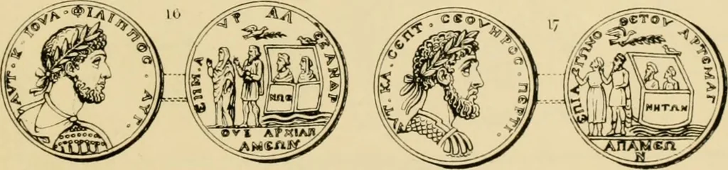 An illustration from The truth of revelation : demonstrated by an appeal to existing monuments, sculptures, gems, coins, and medals, 1840, leaf 398