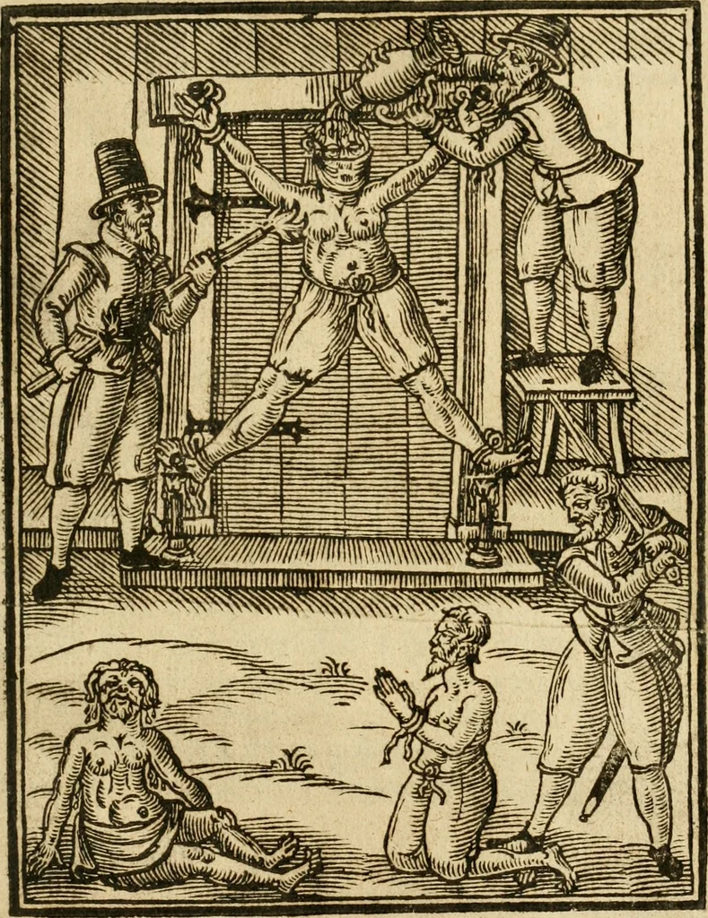 An illustration from A trve relation of the vnivst, crvell, and barbarovs proceedings against the English at Amboyna in the East-Indies, 1624, leaf 6