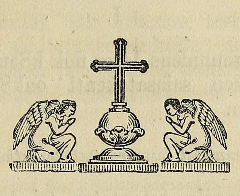 An illustration from Tsiatak nihonon8entsiake onk8e on8e Akoiatonsera : Ionterennaientak8a, teieri8ak8atha ... = Le livre des sept nations, ou, Paroissien iroquois : auquel on a ajouté, pour l'usage de la missin du lac des Deux-Montagnes, quelques cantiques en langue algonquine, 1865, leaf 383