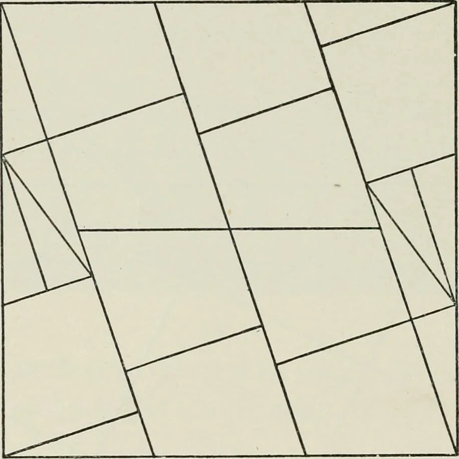 An illustration from T. Sundara Row's geometric exercises in paper folding. Edited and rev. by Wooster Woodruff Beman and David Eugene Smith, 1901, leaf 45