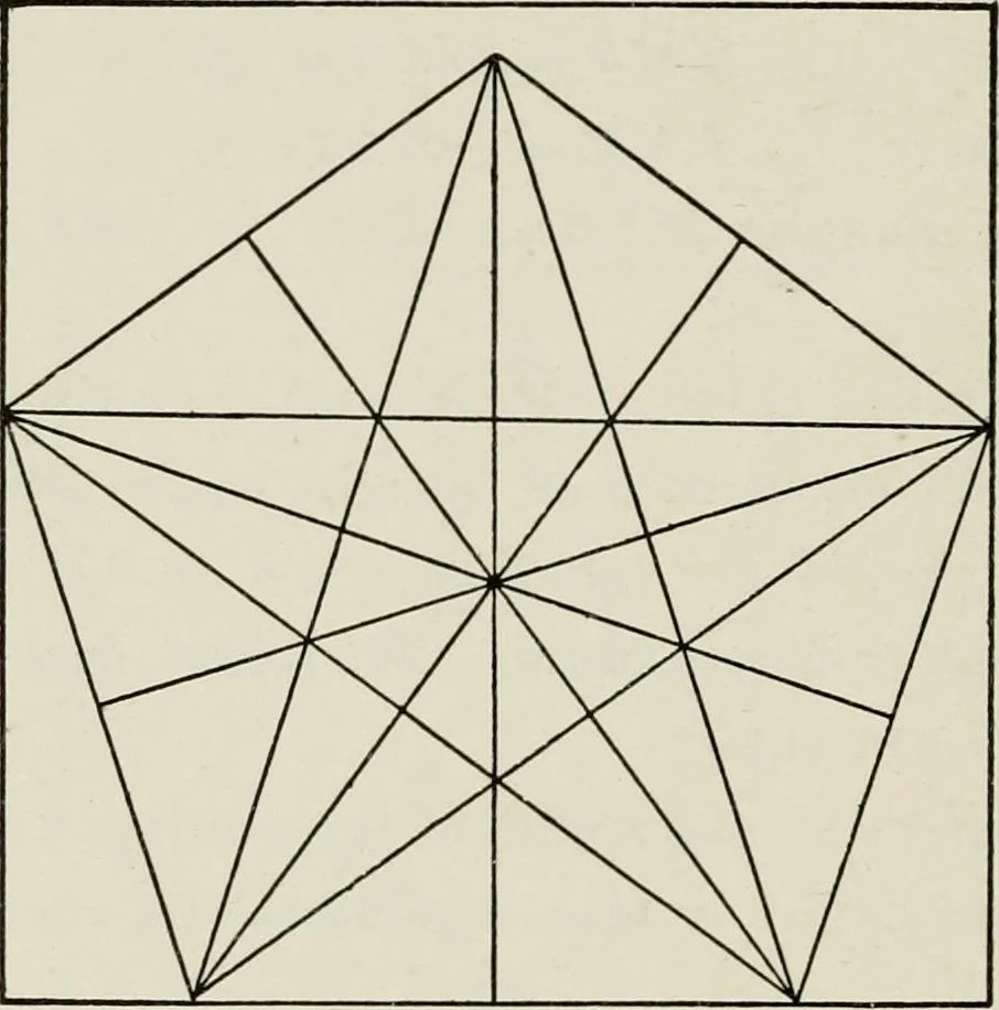 An illustration from T. Sundara Row's geometric exercises in paper folding. Edited and rev. by Wooster Woodruff Beman and David Eugene Smith, 1901, leaf 51