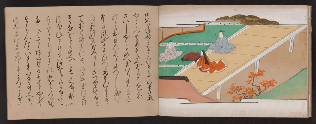 An illustration from Tsuru no soshi, 1600, leaf 10