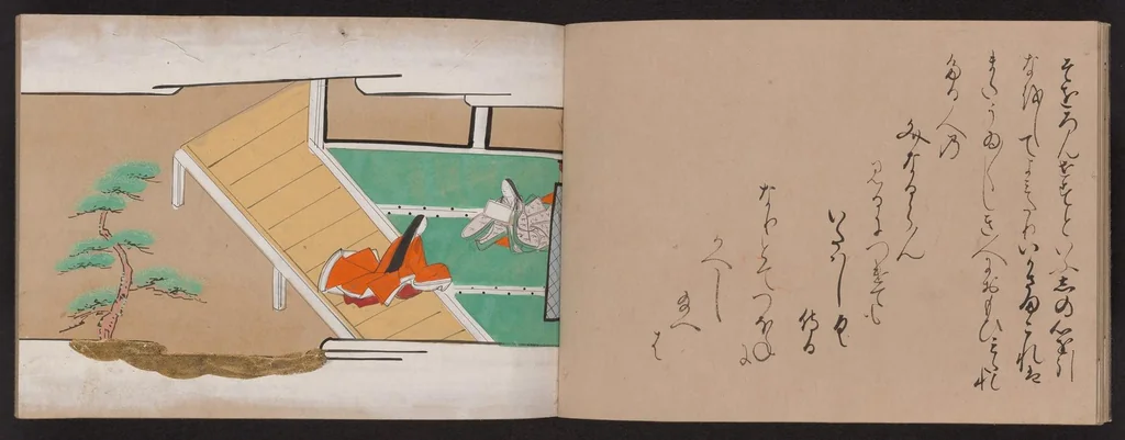 An illustration from Tsuru no soshi, 1600, leaf 12