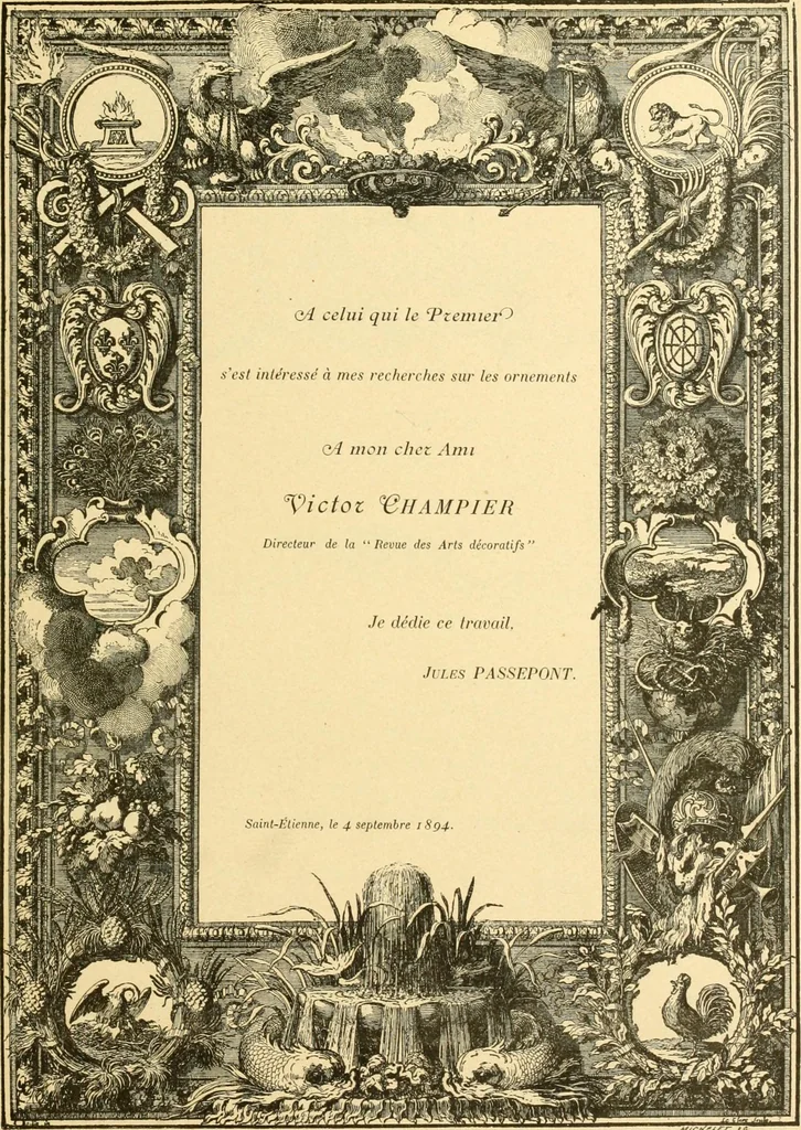 An illustration from Étude des ornements : première partie : dauphins-écailles-bucrânes-grecques-guirlandes-flots grecs, 1896, leaf 10