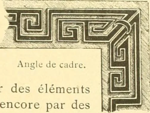 An illustration from Étude des ornements : première partie : dauphins-écailles-bucrânes-grecques-guirlandes-flots grecs, 1896, leaf 120