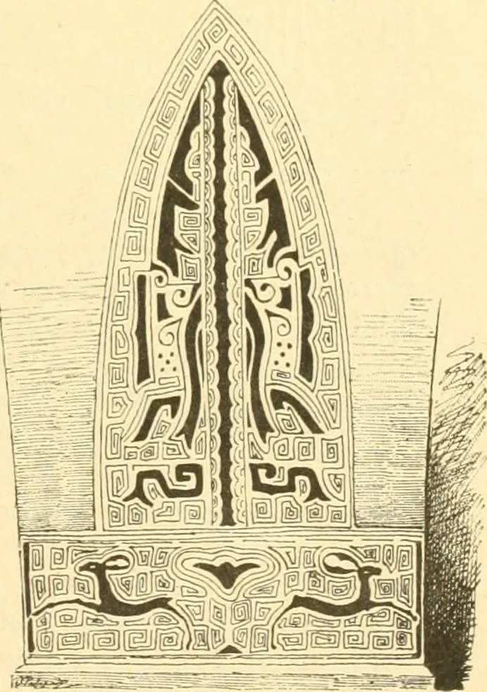 An illustration from Étude des ornements : première partie : dauphins-écailles-bucrânes-grecques-guirlandes-flots grecs, 1896, leaf 120