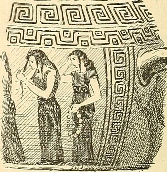 An illustration from Étude des ornements : première partie : dauphins-écailles-bucrânes-grecques-guirlandes-flots grecs, 1896, leaf 125