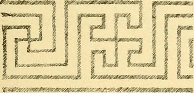 An illustration from Étude des ornements : première partie : dauphins-écailles-bucrânes-grecques-guirlandes-flots grecs, 1896, leaf 130