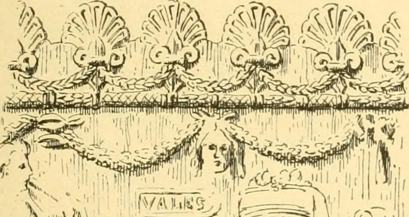 An illustration from Étude des ornements : première partie : dauphins-écailles-bucrânes-grecques-guirlandes-flots grecs, 1896, leaf 146