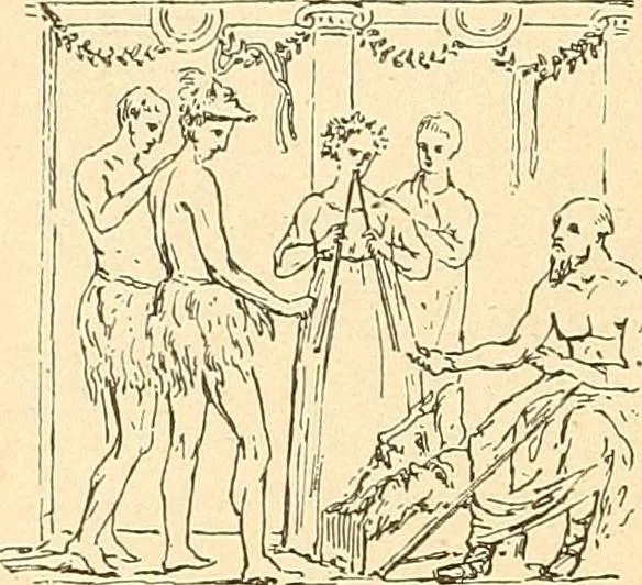 An illustration from Étude des ornements : première partie : dauphins-écailles-bucrânes-grecques-guirlandes-flots grecs, 1896, leaf 149