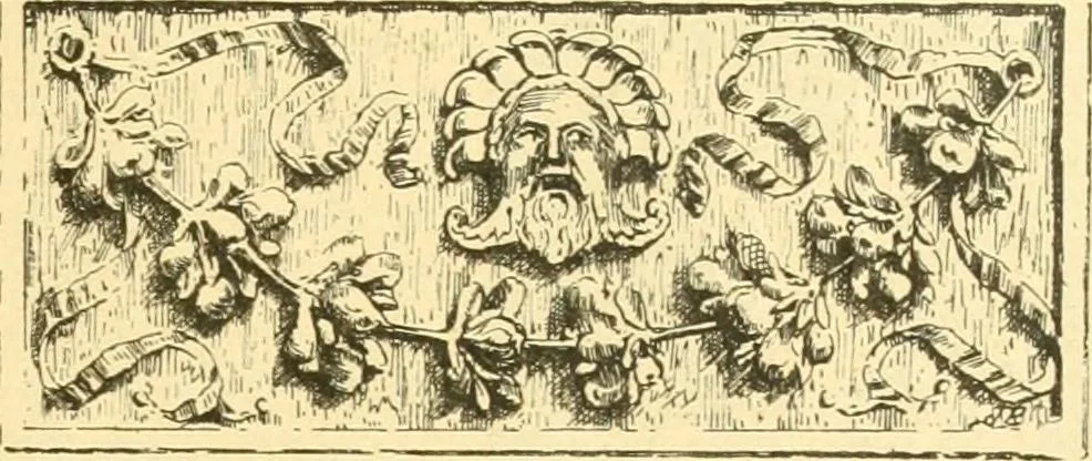An illustration from Étude des ornements : première partie : dauphins-écailles-bucrânes-grecques-guirlandes-flots grecs, 1896, leaf 150