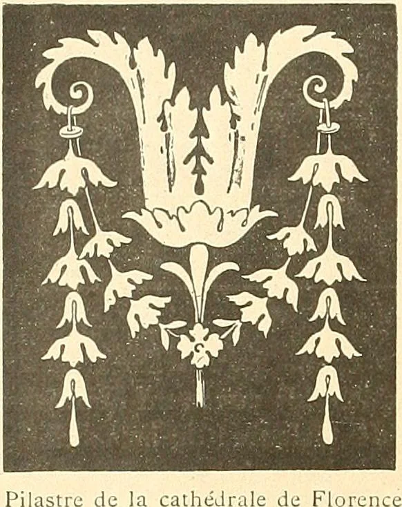 An illustration from Étude des ornements : première partie : dauphins-écailles-bucrânes-grecques-guirlandes-flots grecs, 1896, leaf 151