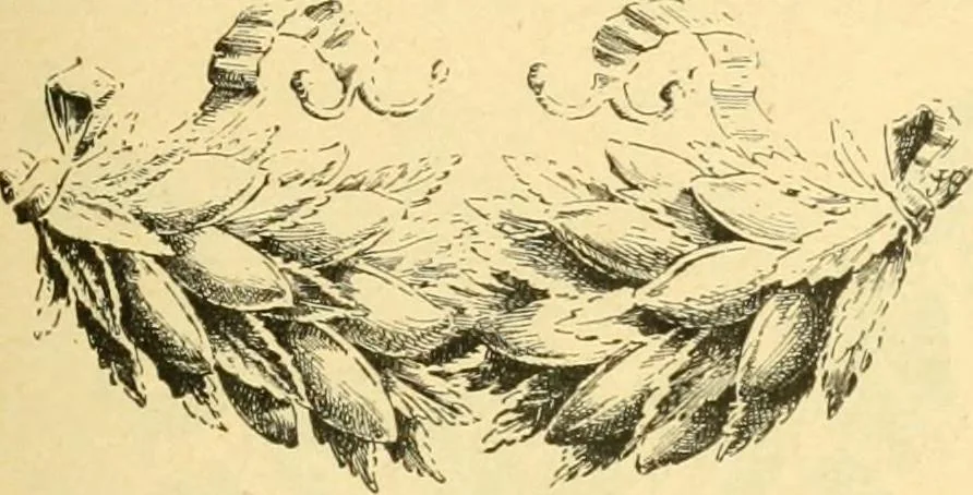 An illustration from Étude des ornements : première partie : dauphins-écailles-bucrânes-grecques-guirlandes-flots grecs, 1896, leaf 152