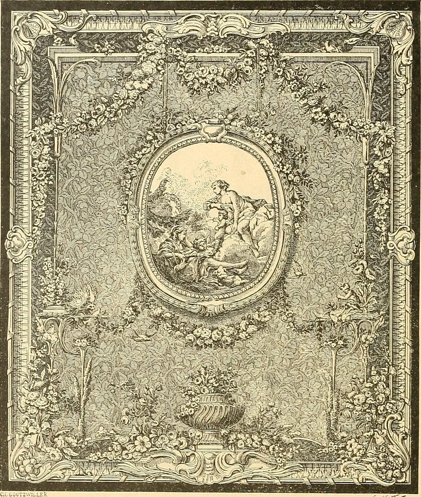 An illustration from Étude des ornements : première partie : dauphins-écailles-bucrânes-grecques-guirlandes-flots grecs, 1896, leaf 155