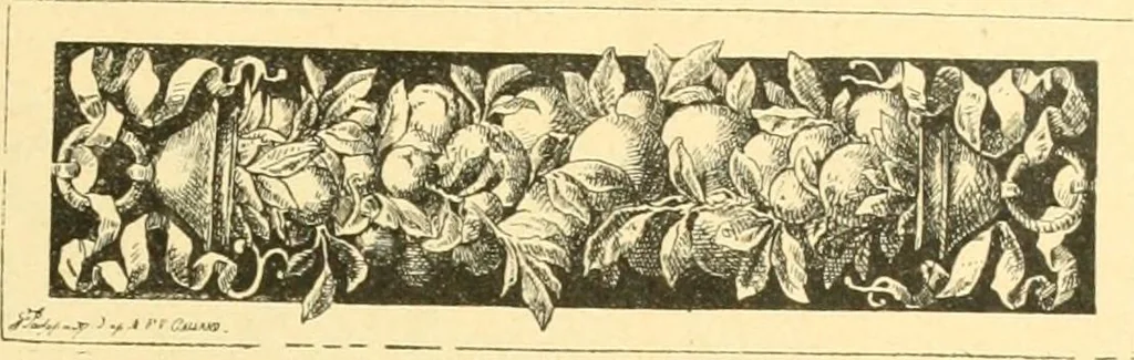 An illustration from Étude des ornements : première partie : dauphins-écailles-bucrânes-grecques-guirlandes-flots grecs, 1896, leaf 156